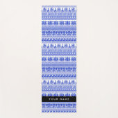 Fret, Gemengde Meander Key, Blauw, Jouw naam Yogamat (Voorkant)