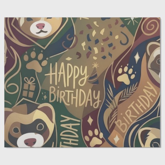 Fret Happy Verjaardag Inpakpapier (Vlak)