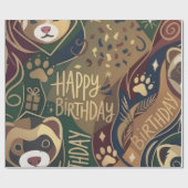 Fret Happy Verjaardag Inpakpapier (Vlak)
