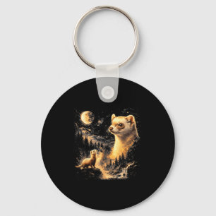 Fret howlt naar de maan vintage 90s retro anima sleutelhanger