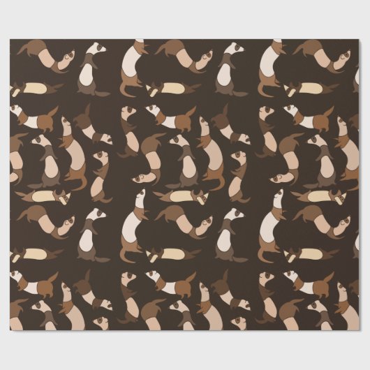 Fret in donkerbruin cadeaupapier (Vlak)