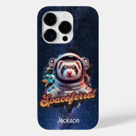 Fret in een ruimtepak en sterren Case-Mate iPhone 14 pro hoesje