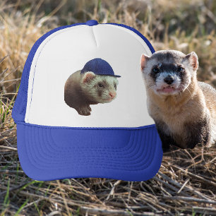 Fret met blauwe hoofddeksel foto trucker pet