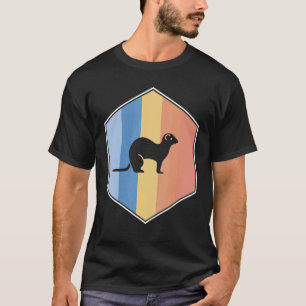 fret met retrokleuren in een hexagon t-shirt