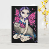 "Fret met vlindervleugels" Wenskaart Kaart (Gele Bloem)