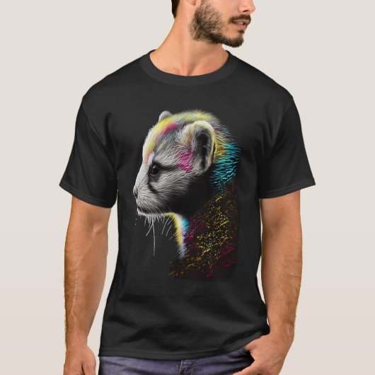 Fret Moeder Vader Mustela Nigripes T-shirt (Voorkant)