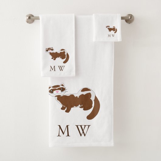 Fret ontwerp monogram bad handdoek (Insitu)