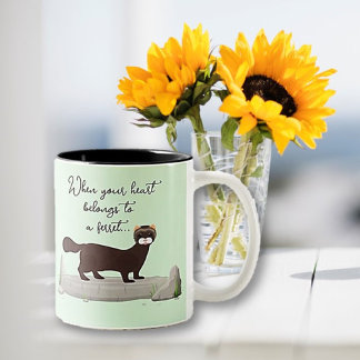 Fret! Schattige cadeau voor fret liefhebbende vrie Tweekleurige Koffiemok