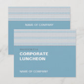 Fret Stripe Cornflower Corporate Luncheon Kaart (Voorkant / Achterkant)