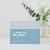 Fret Stripe Cornflower Corporate Luncheon Kaart (Staand voorkant)