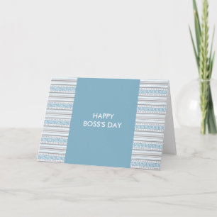 Fret Stripe Cornflower Happy Boss Day Bedankkaart