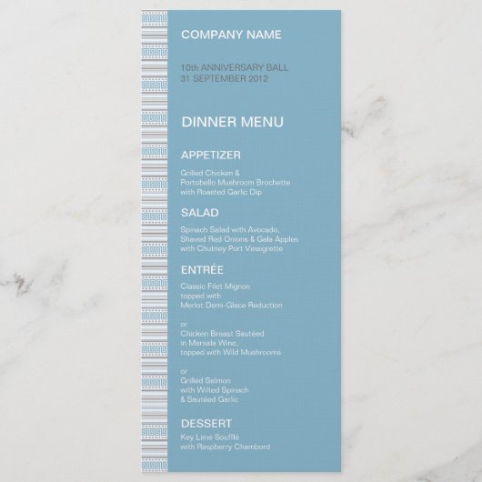 Fret Stripe Cornflower-menu Menu (Voorkant)