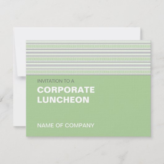 Fret Stripe Pistachio Corporate Luncheon Kaart (Voorkant)