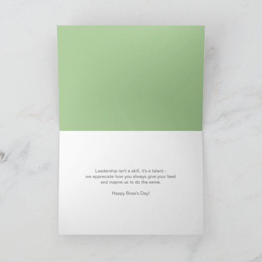 Fret Stripe Pistachio Happy Boss's Day Bedankkaart (Binnen)