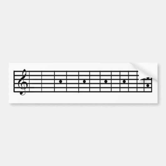 Fretboard Clef Bumpersticker (Voorkant)