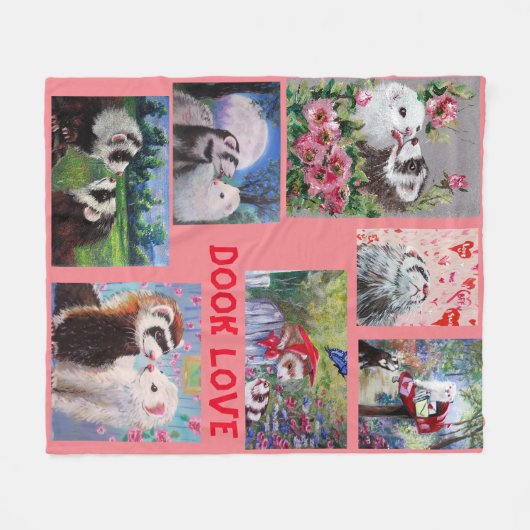 Fretten Dook Valentijn Fleece Deken (Voorkant (Horizontaal))