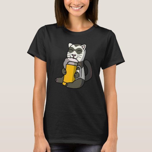 Fretten Drinken Bier Huisdier T-shirt (Voorkant)