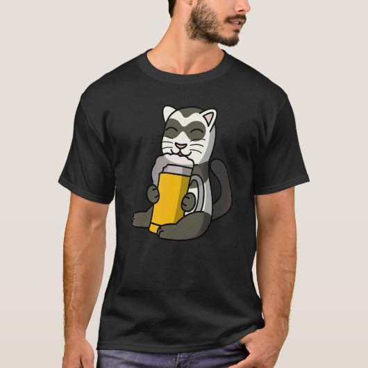 Fretten Drinken Bier Huisdier T-shirt (Voorkant)