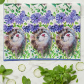 Fretten en bloemen keukenhanddoeken (Gevouwen)