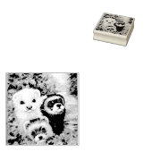 Fretten en bloemen rubberstempel (Gestempeld)