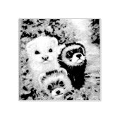 Fretten en bloemen rubberstempel (Afrduk)