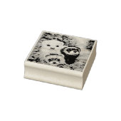 Fretten en bloemen rubberstempel (Stempel)