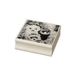 Fretten en bloemen rubberstempel