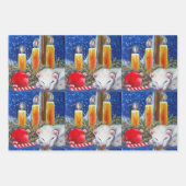 Fretten & Kerstkaarsen inpakpapier (Voorkant)