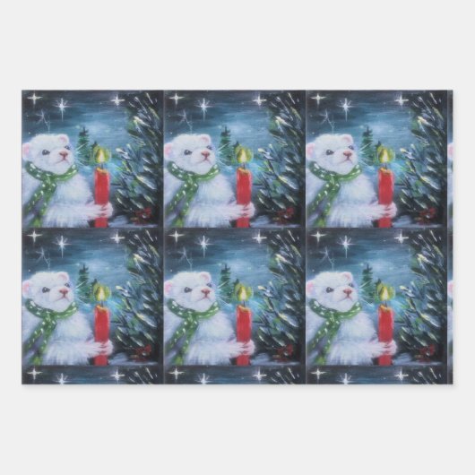 Fretten & Kerstkaarsen inpakpapier Vel (Voorkant 2)