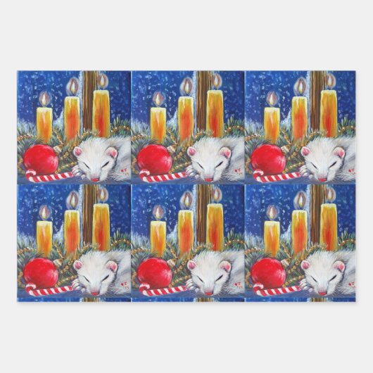 Fretten & Kerstkaarsen inpakpapier Vel (Voorkant)