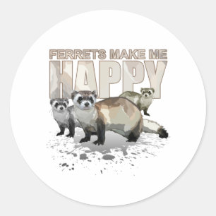 Fretten maken me blij Schattig Grappig Huisdier Li Ronde Sticker