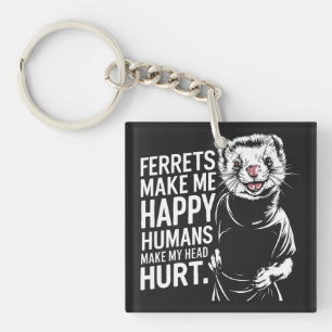 Fretten maken me gelukkig Mensen doen mijn hoofd p Sleutelhanger