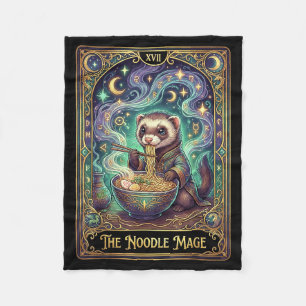 Fretter die Ramen eet Tarotkaart Japanse Kawaii Hu Fleece Deken