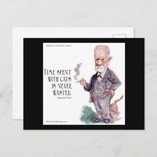 Freud & Citaat over Katten Briefkaart (Voorkant / Achterkant)