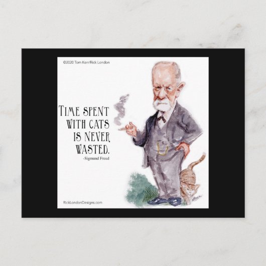 Freud & Citaat over Katten Briefkaart (Voorkant)