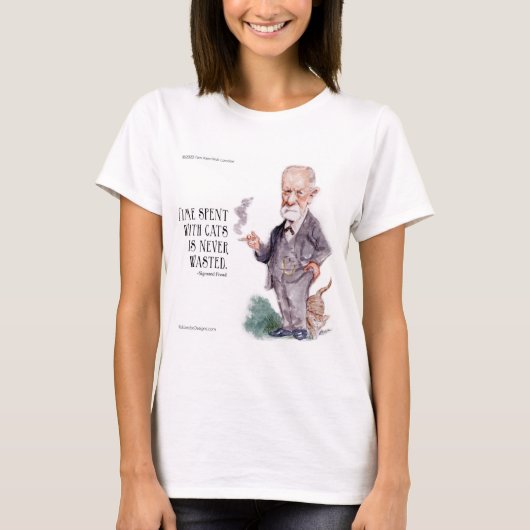 Freud & citaat over katten dames t-shirt (Voorkant)