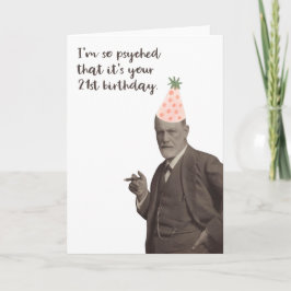 Freud Funny 21st Birthday Psychology Kaart