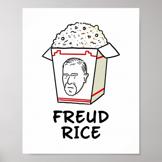 Freud Rice Voedselpsychologie Pun Poster (Voorkant)