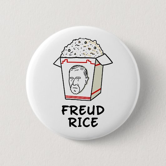 Freud Rice Voedselpsychologie Pun Ronde Button 5,7 Cm (Voorkant)