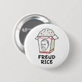 Freud Rice Voedselpsychologie Pun Ronde Button 5,7 Cm (Voorkant /achterkant)