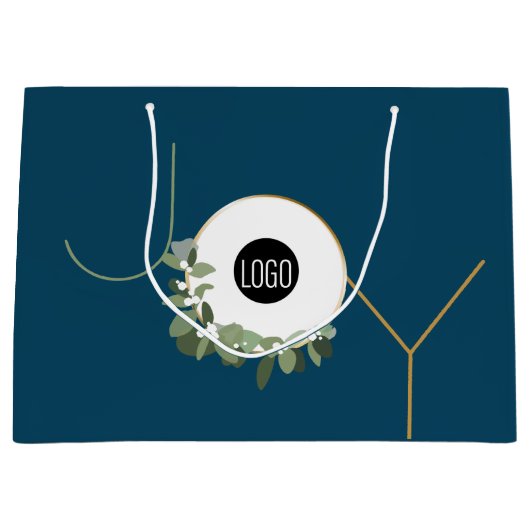 Freudenkranz Bedrijfslogo Feestdagen Blauw Kerstmi Groot Cadeauzakje (Voorkant)