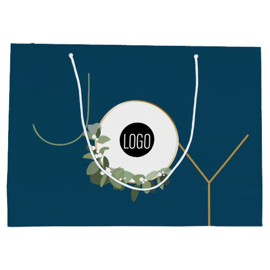 Freudenkranz Bedrijfslogo Feestdagen Blauw Kerstmi Groot Cadeauzakje (Achterkant)