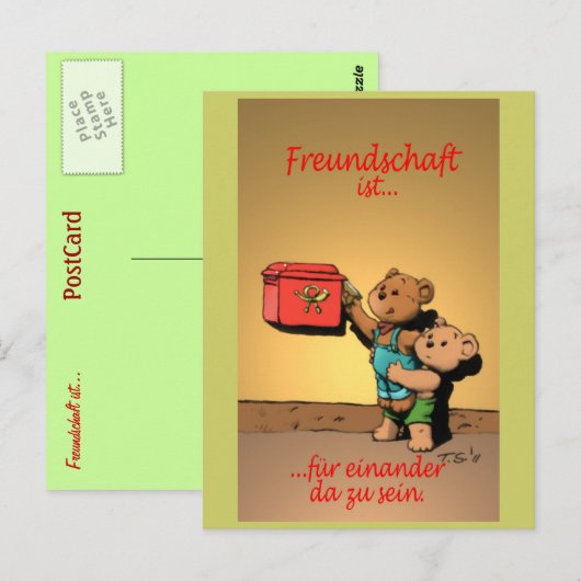 Freundschaft ist... briefkaart (Voorkant / Achterkant)