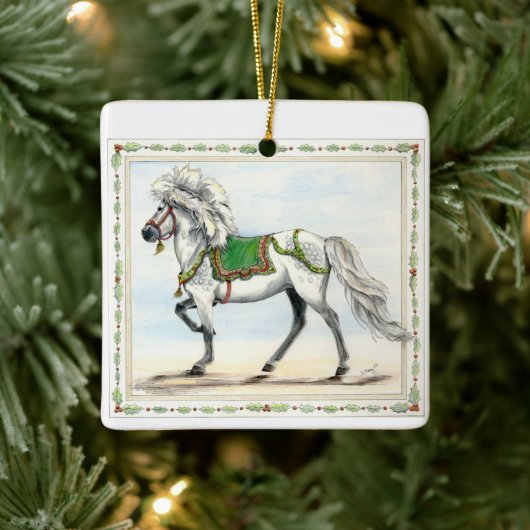 Frey Jol IJslands Paard Kerstmis Keramisch Ornament (Boom)