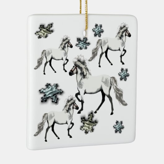 Frey Jol kerstse IJslandse paarden Keramisch Ornament (Rechts)