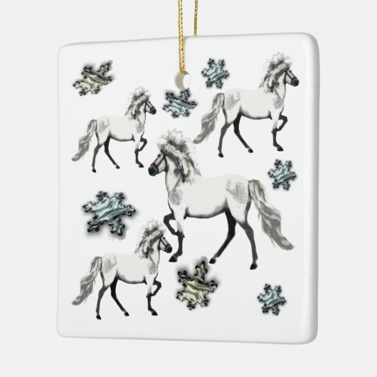 Frey Jol kerstse IJslandse paarden Keramisch Ornament (Links)