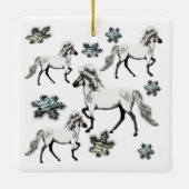 Frey Jol kerstse IJslandse paarden Keramisch Ornament (Achterkant)