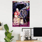 Freya bij haar draaiende wiel door Portia St. Luke Poster (Thuiskantoor)