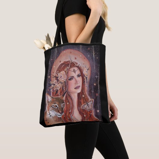 Freya godin met Lynx door Renee Lavoie Tote Bag (Dichtbij)
