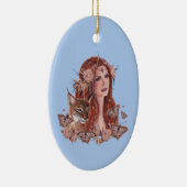 Freya godin met lynx van Renee Lavoie Keramisch Ornament (Rechts)